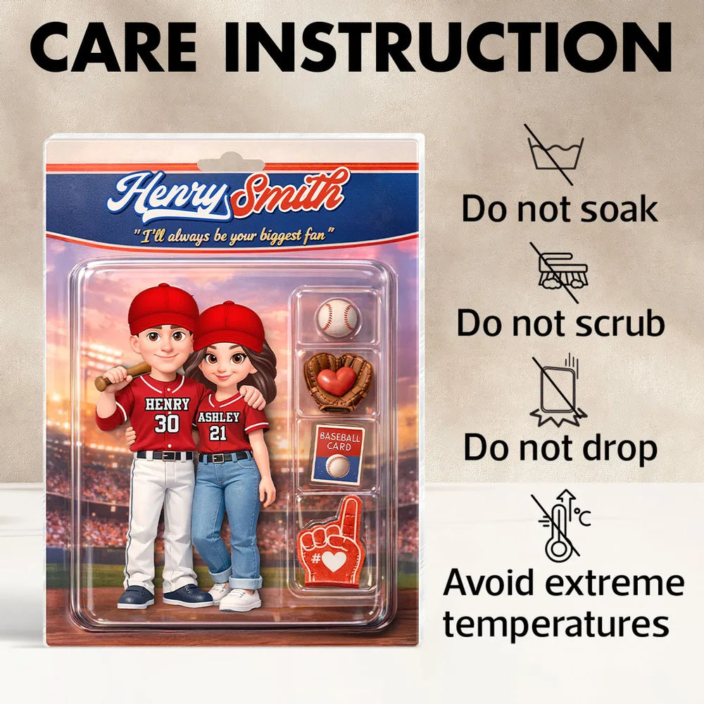 Sport Couple I'll Always Be Your Biggest Fan Custom Action Figure - Personalized Acrylic Block Plaque - Sentimental Gift for Him