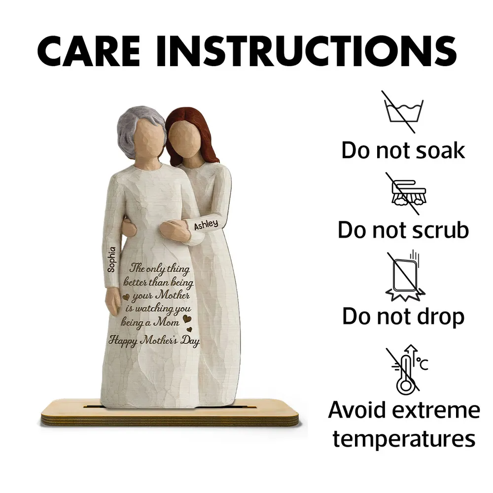 Daughter Watching You Be A Mom 2D Flat - Personalized 2-Layered Wooden Plaque - Mother's Day Gift For Daughter From Mom