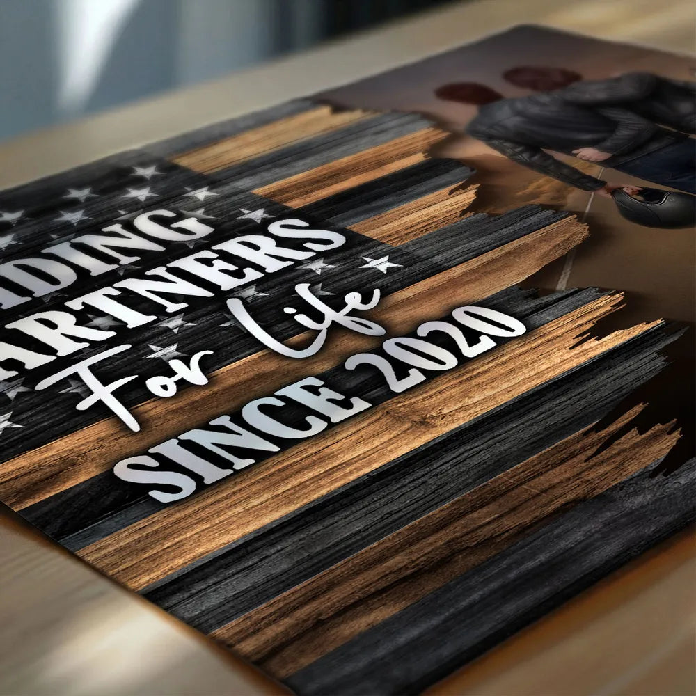 Riding Partners For Life Half Nation Flag Personalized Poster - Special Gift For Boyfriend, Girlfriend