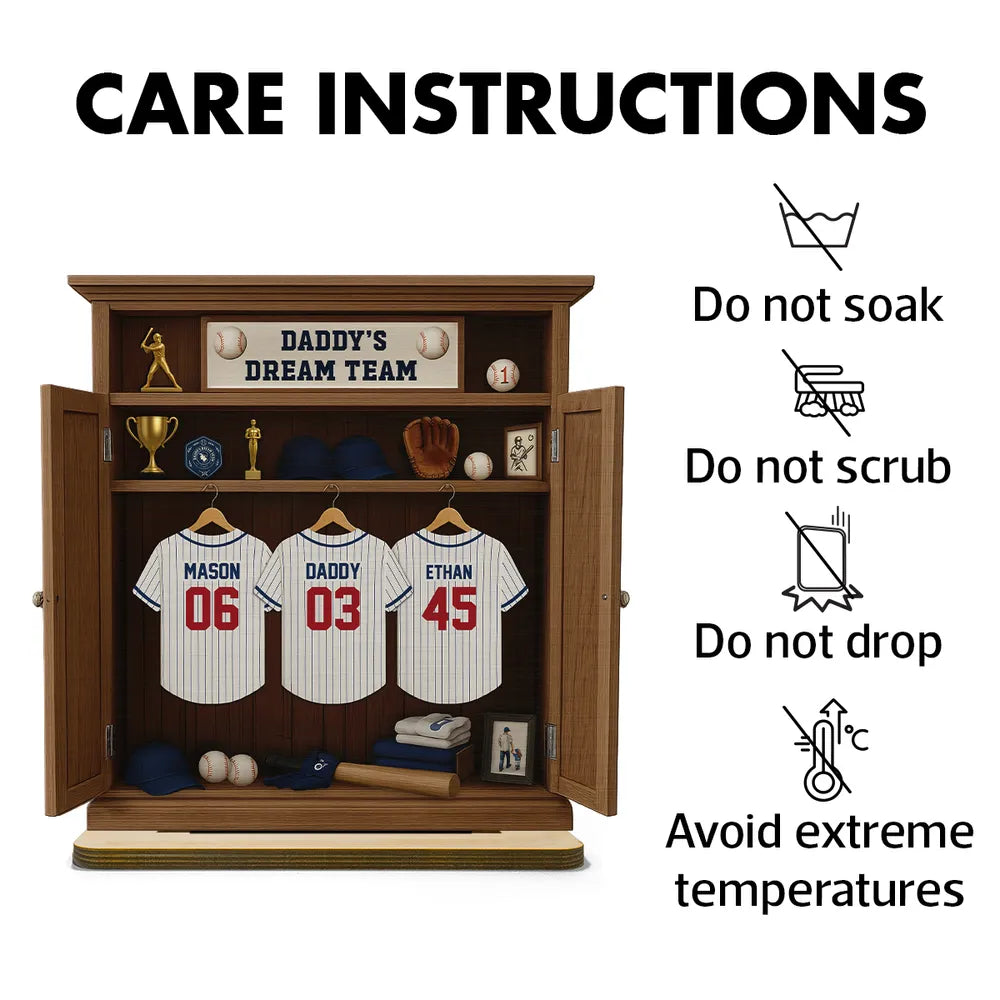 Daddy Dream Team Retro Baseball, Father's Day Gift For Dad, Grandpa Personalized Standing Wooden Plaque