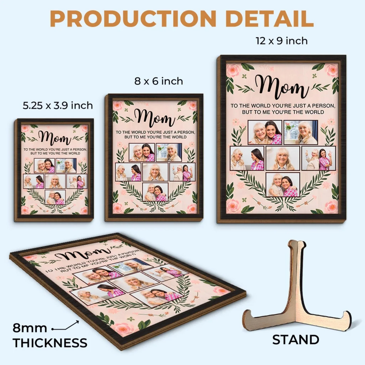 Custom Photo You Are My Heart, My Strength, My Everything - Family Personalized Custom 2-Layered Wooden Plaque With Stand - Gift For Mom, Daughter