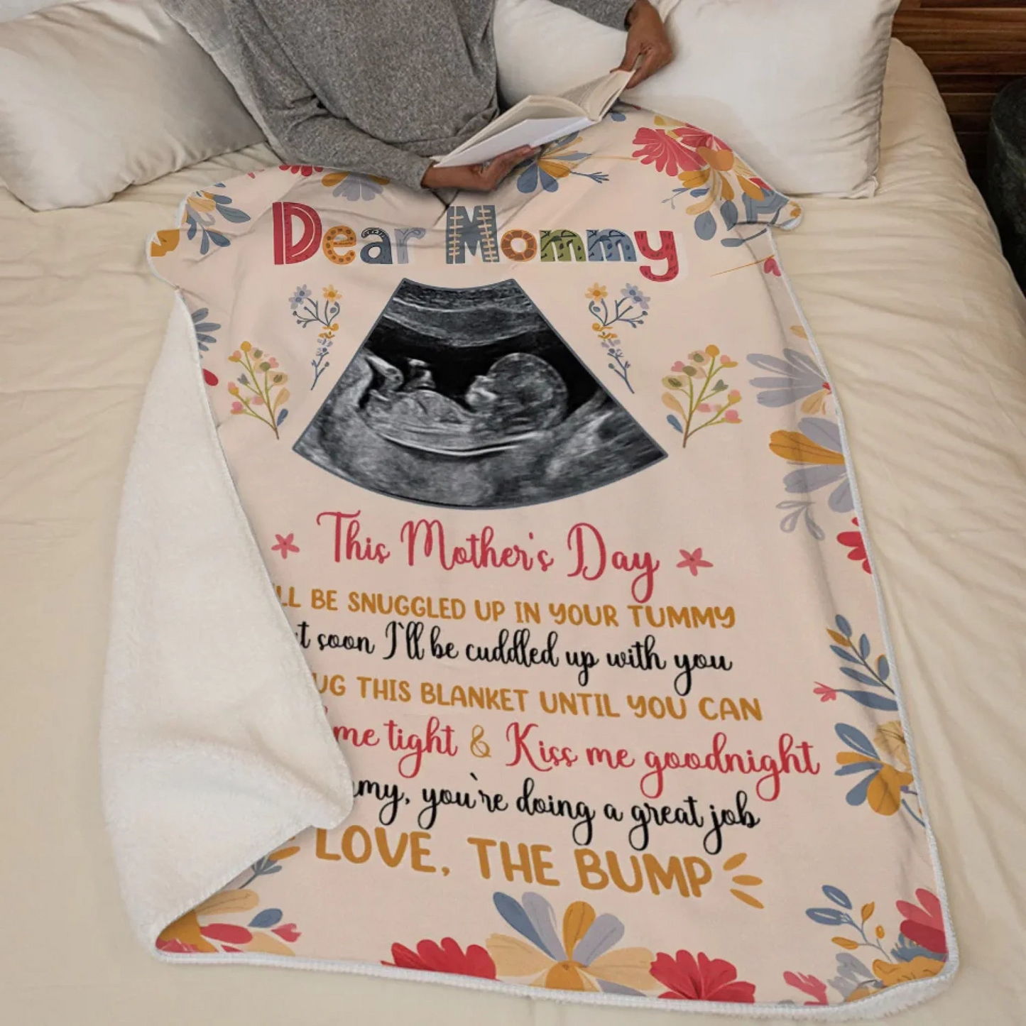 Custom Photo Dream Big, Little One - Family Personalized Custom Blanket - Mother's Day, Baby Shower Gift, Gift For First Mom