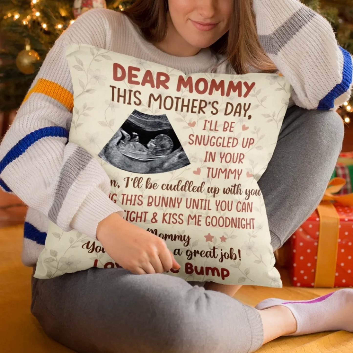 Custom Photo Growing In Love Day By Day - Family Personalized Custom Pillow - Mother's Day, Baby Shower Gift, Gift For First Mom