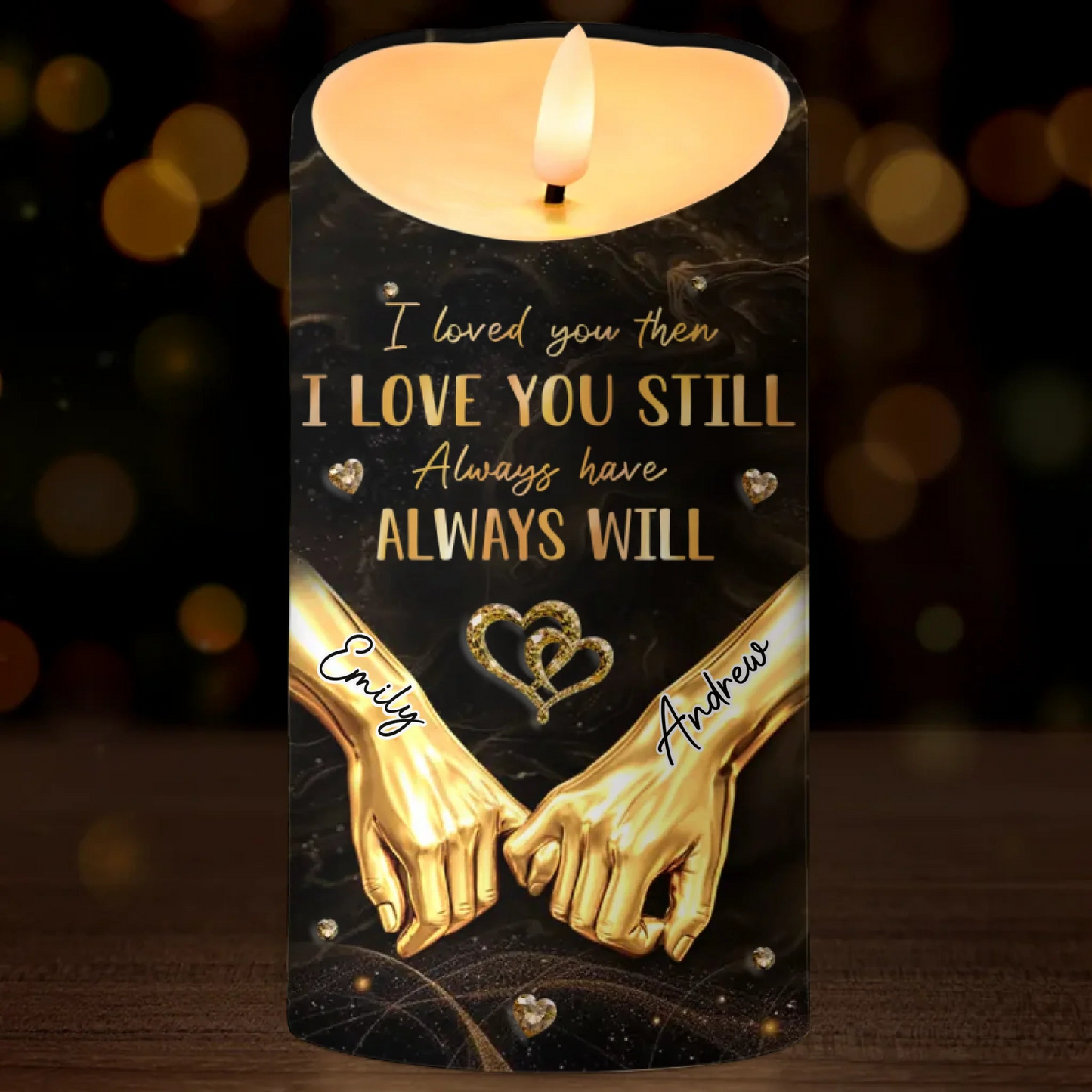 Custom LED Candle - Personalized Anniversary Wedding Gifts For Husband And Wife, Him And Her - Together We Feel At Home