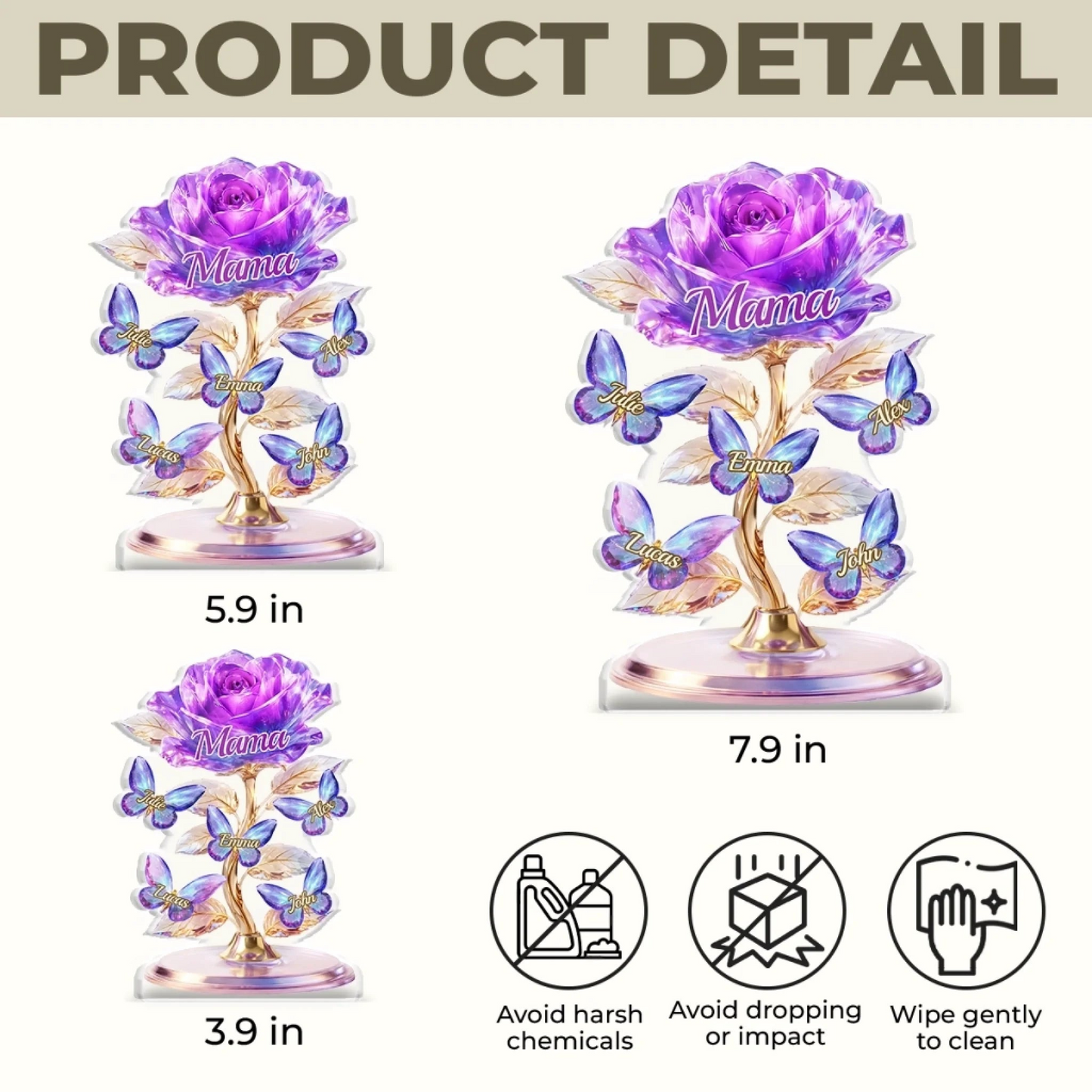 Custom Acrylic Plaque - Personalized Mother's Day Gifts For Mom, Grandma - A Crystal Garden Of Love