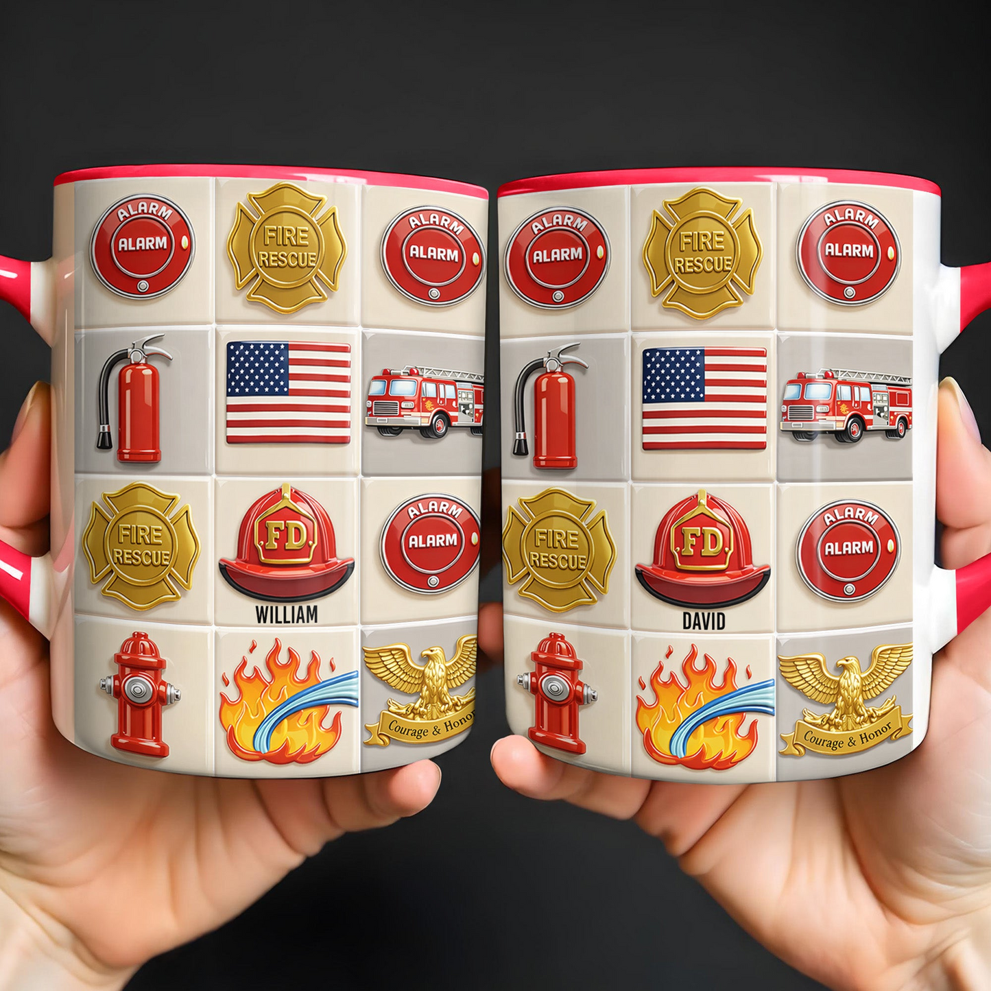 Celebrate Bravery With Firefighter Themed Mug, Custom Accent Mug, Gift For Firefighters