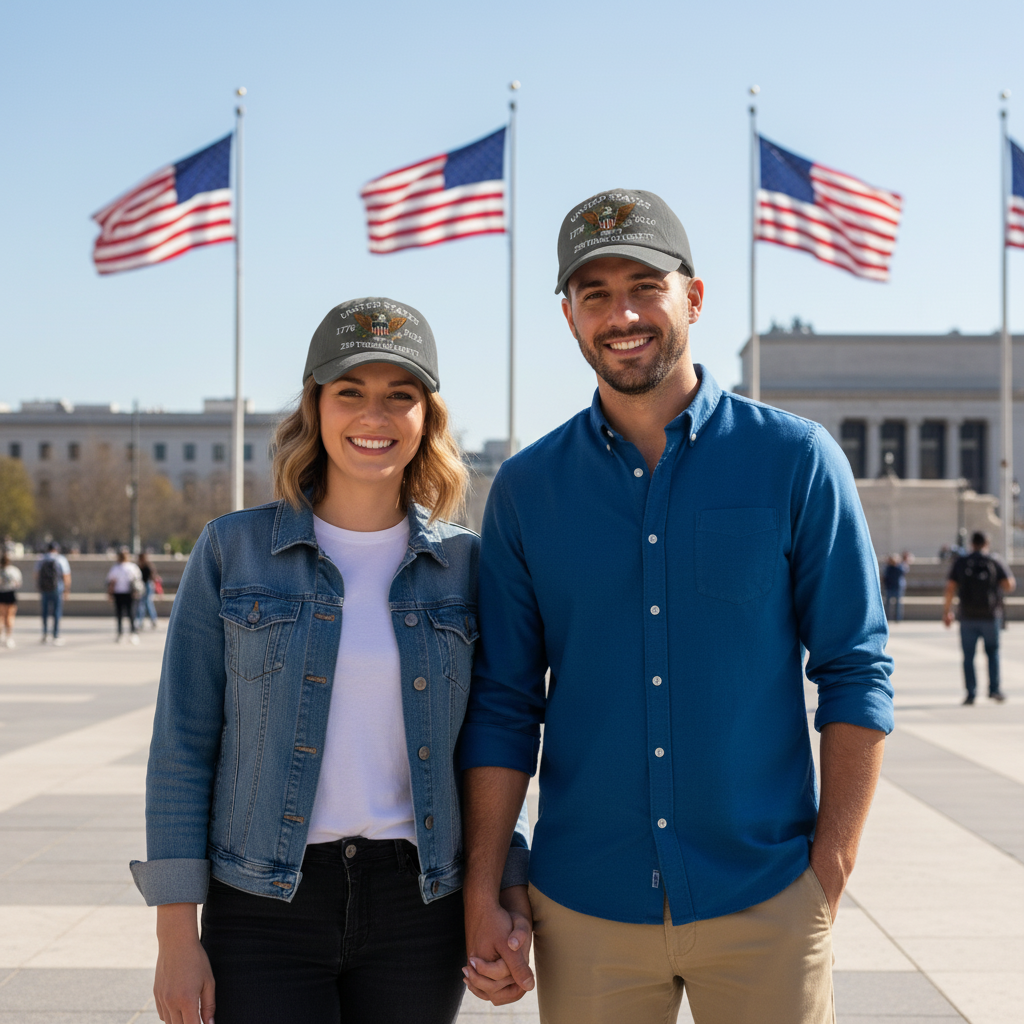 Custom Name United States 250th Anniversary Hat – 1776–2026 Patriotic Eagle Cap, Custom Embroidered USA Flag Veteran Gift Made in America