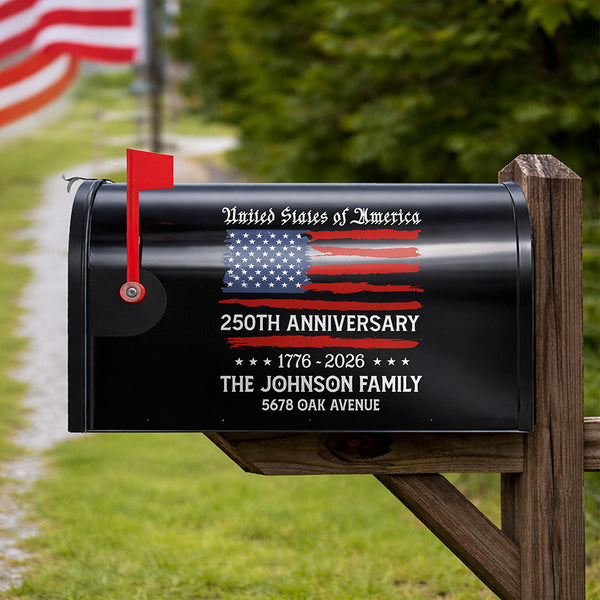 Personalized USA 250th Anniversary Mailbox Decal