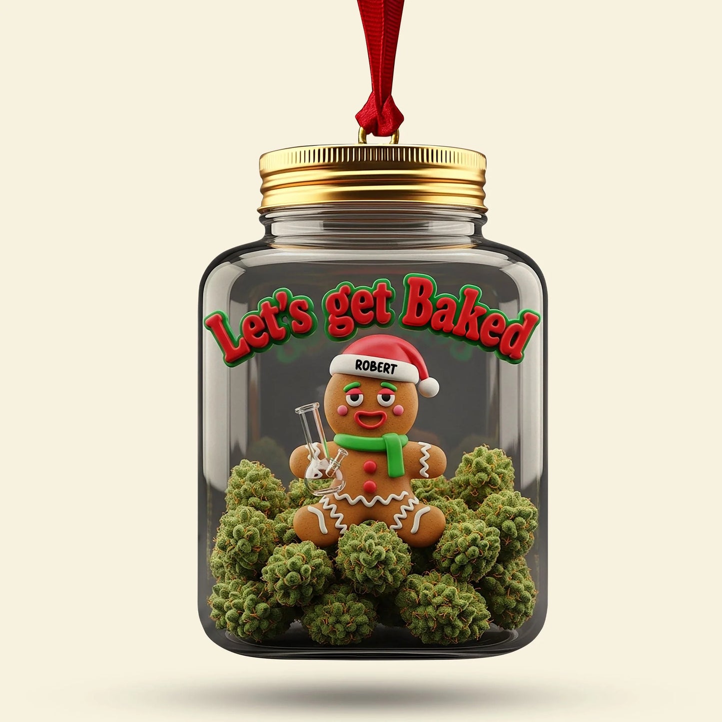 Gingerbread Weed Ornament - Personalized Gifts For Weed Lovers