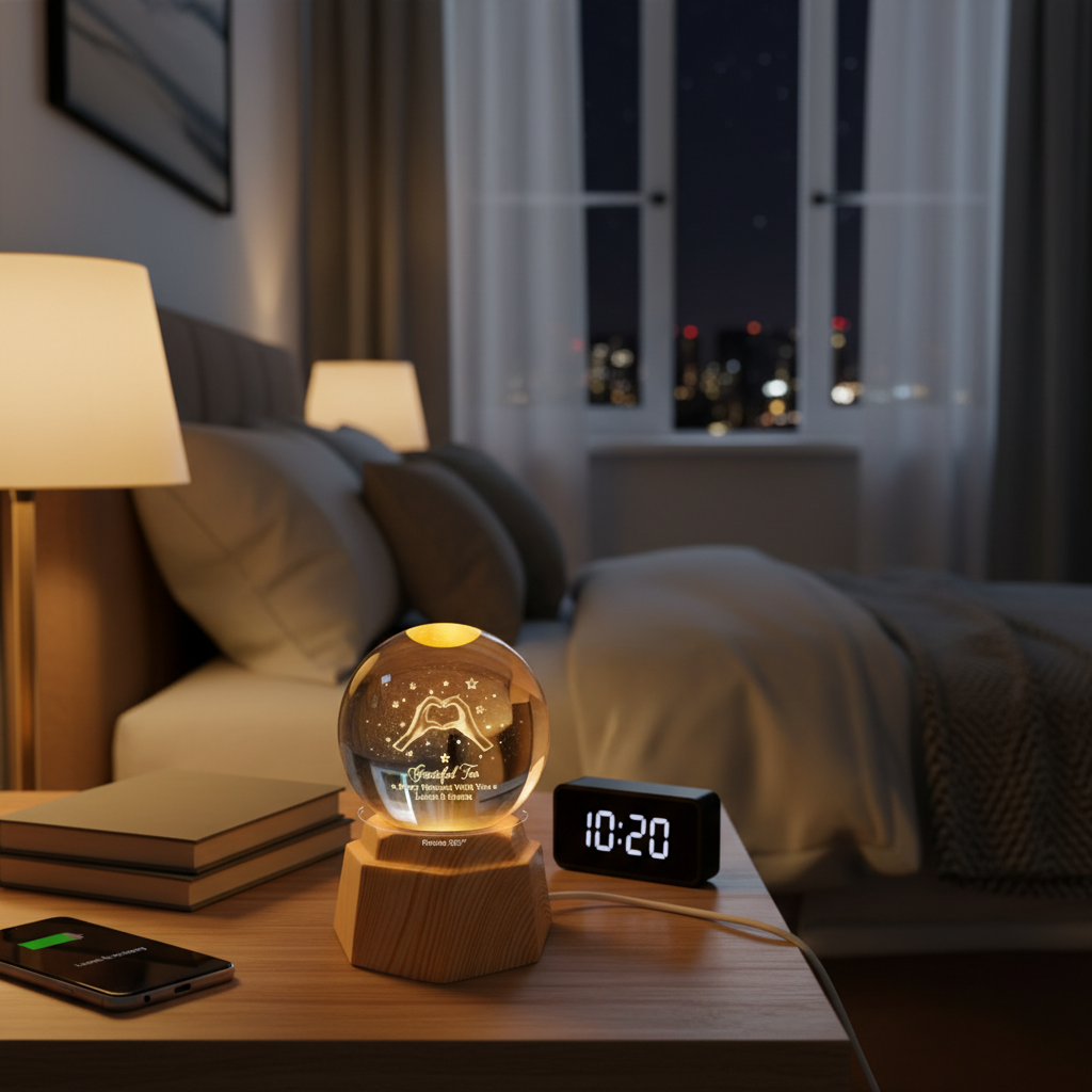 Personalized 3D Crystal Ball Lamp - Romantic Gifts for Couples