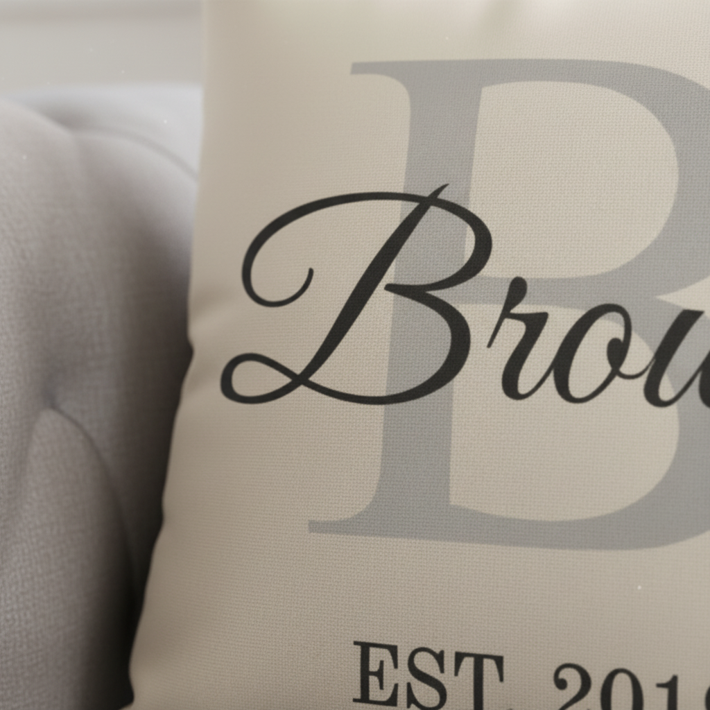 Custom Name & Initial Pillow with Meaningful Year - Personalized Home Decor Gift for Family