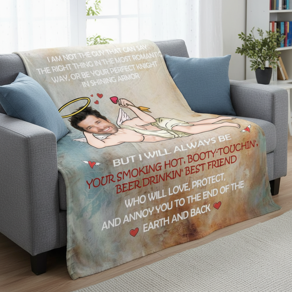 Funny Husband-to-Wife Custom Blanket – Heartfelt Valentine Message
