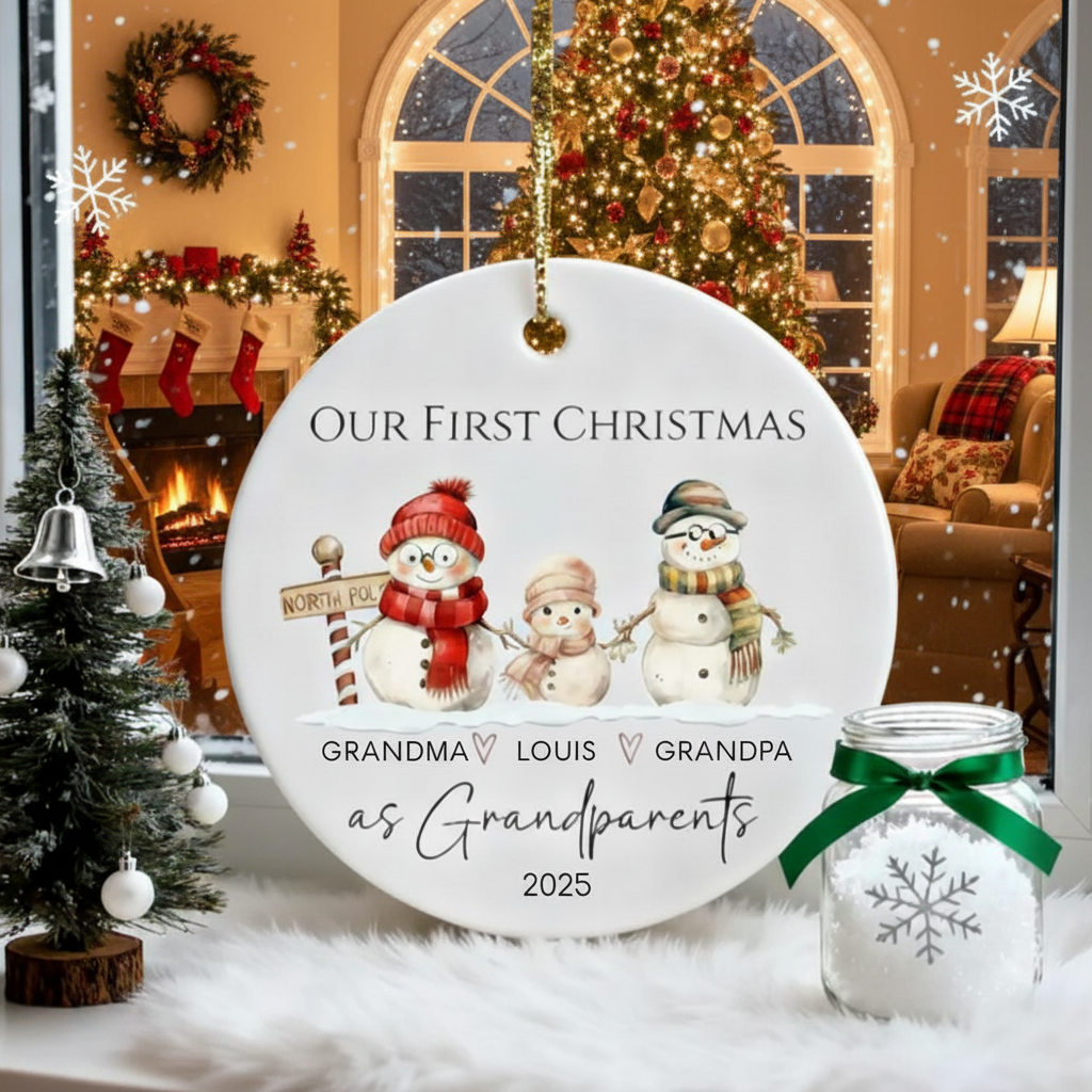 Personalized New Grandparents Ornament , First Christmas As Grandparents Ornament,New Baby Ornament, From Grandchild , Gift For Grandparents
