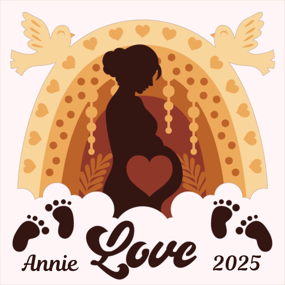 3D Layered Boho Rainbow Papercut Frame Picture - Personalized Holiday Décor Design for Baby Gifts