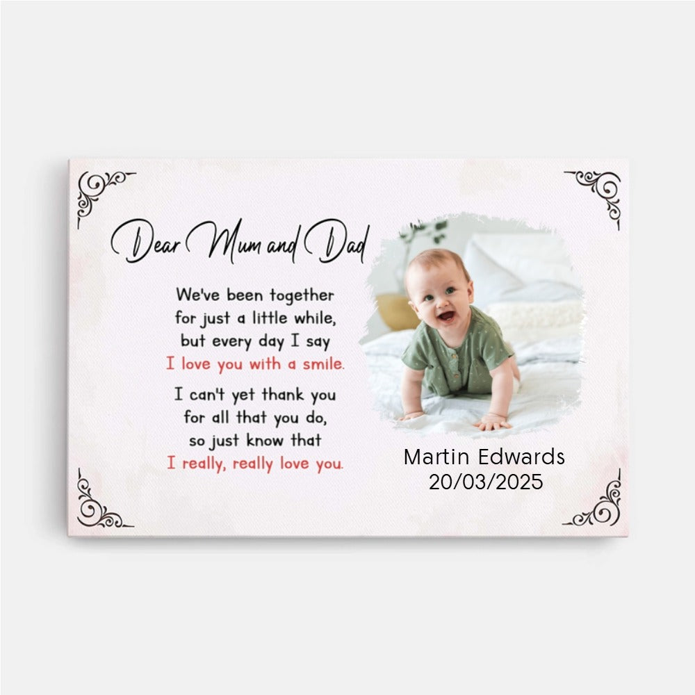 Personalised Dear Mummy Happy First Mother's Day Photo Canvas