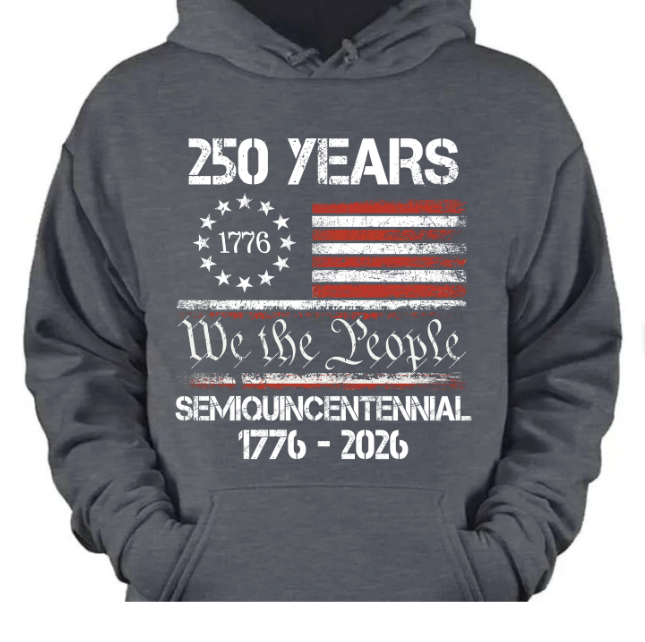 America’s 250th Anniversary United States Semiquincentennial Dark Pullover Hoodie
