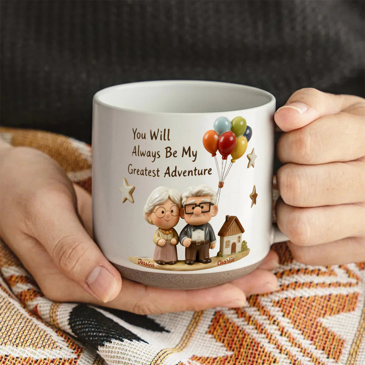 You Will Always Be My Greatest Adventure - Personalized Couple Printed Pottery Mug