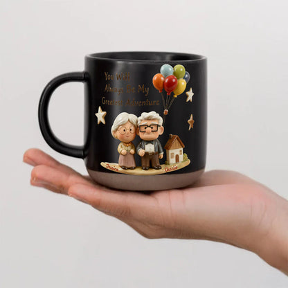 You Will Always Be My Greatest Adventure - Personalized Couple Printed Pottery Mug