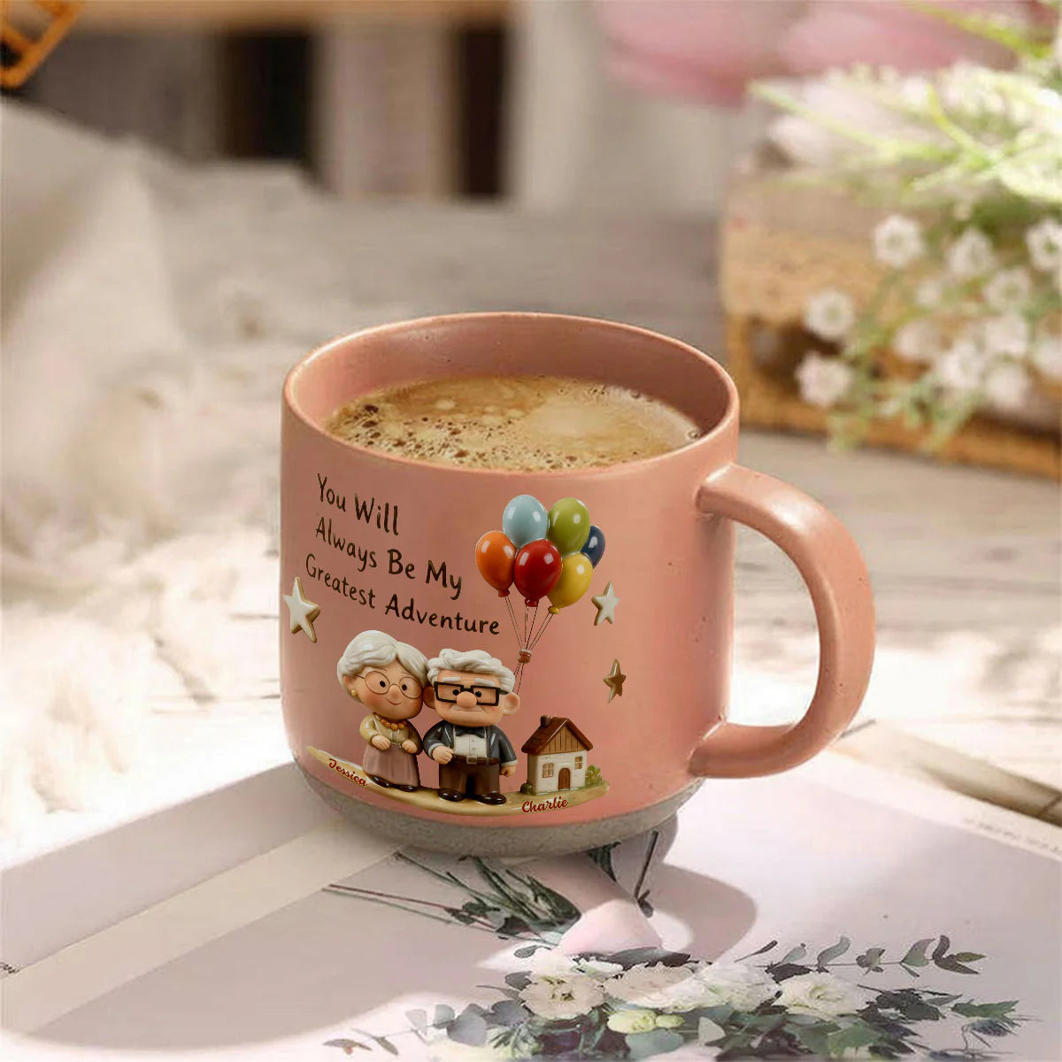 You Will Always Be My Greatest Adventure - Personalized Couple Printed Pottery Mug