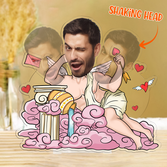 Personalized Photo Bobblehead Acrylic Standee – Romantic Cupid Design (For Him / For Her)