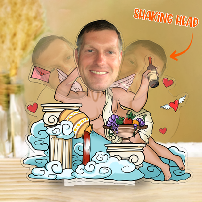 Personalized Photo Bobblehead Acrylic Standee – Funny Cupid Design (For Him / For Her)