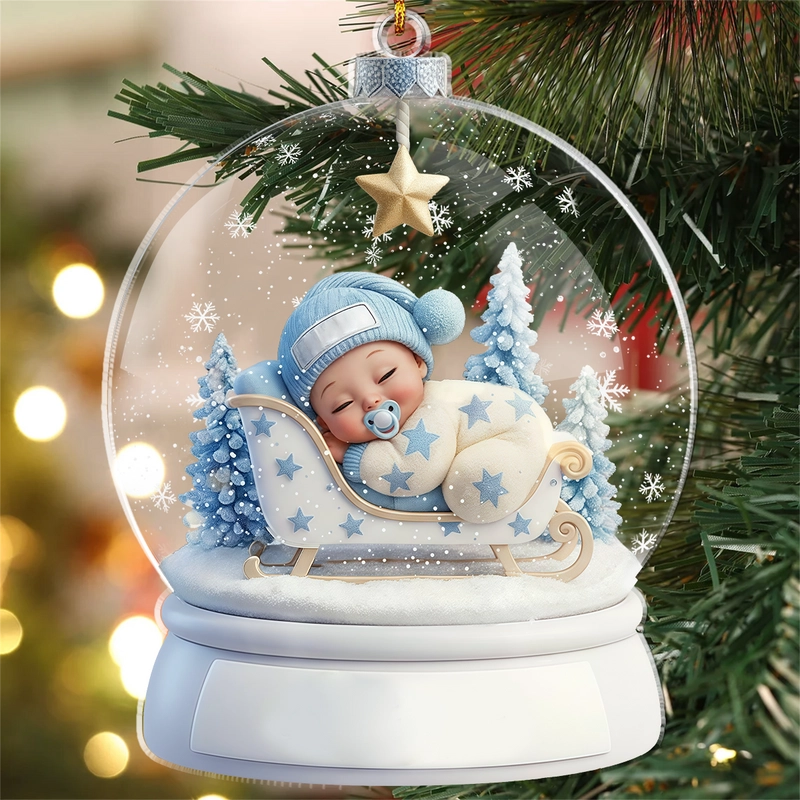 Baby's First Christmas Ornament, Personalized Newborn Christmas Ornament