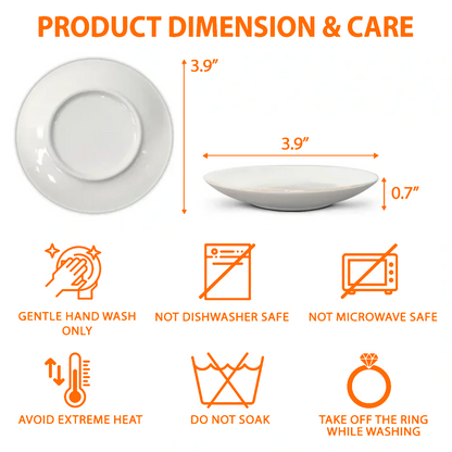 Birth Month Flower Watercolor Blooming In Love - Personalized Round Ring Dish