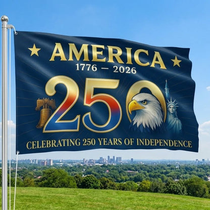 America 250th Anniversary Grommet Flag for Patriotic Decor