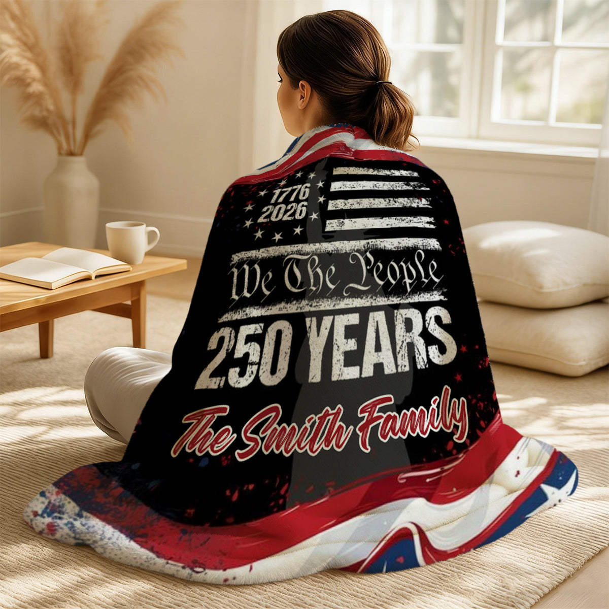 250 Years USA 250th Birthday 1776-2026 Personalized Blanket Gift for Family