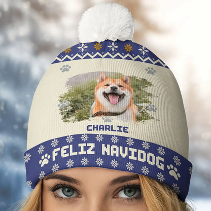 Look At My Dog Photo - Personalized Custom Bobble Beanie Hat