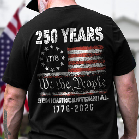Celebrate Our America 250th Anniversary United States Semiquincentennial Back Side Dark Premium Tee
