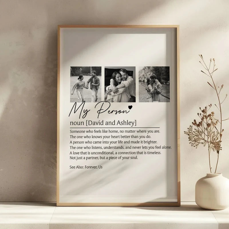My Person Definition Wall Art Personalized Poster - Sentimental Anniversary, Valentine's Day Gift for Couples