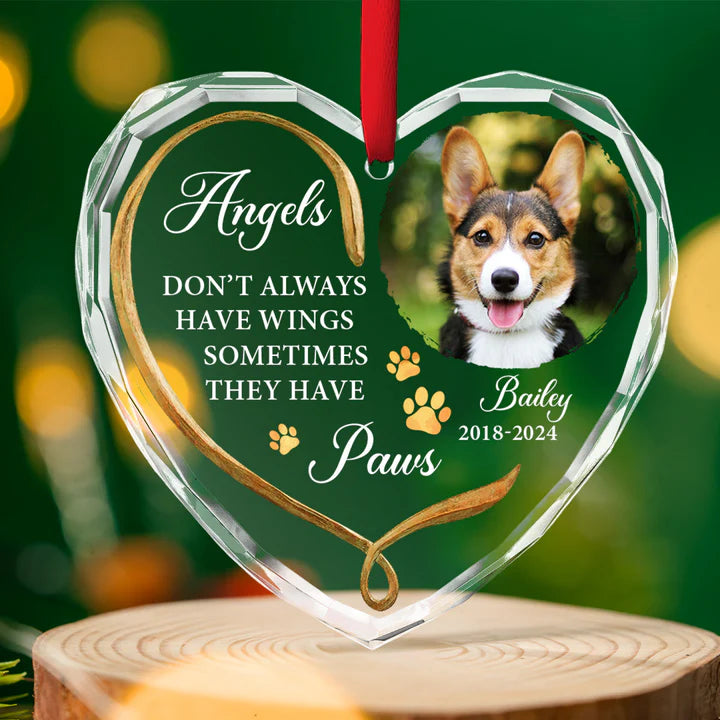 Angels Do Not Have Wings - Personalized Custom Glass Ornament