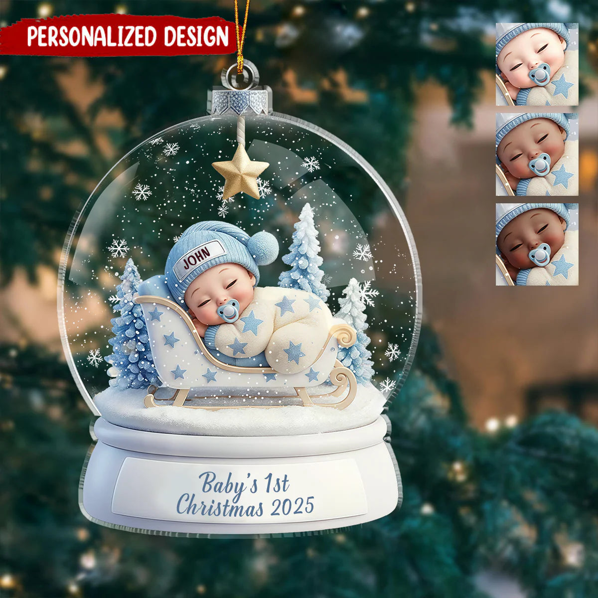 Baby's First Christmas Ornament, Personalized Newborn Christmas Ornament