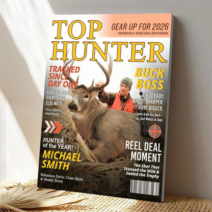 Custom Hunting Magazine Cover, Personalized Hunting Gifts for Men, Deer Hunting Gifts for Him, Hunting Dad Gift, Funny Hunter Gift for Outdoorsman