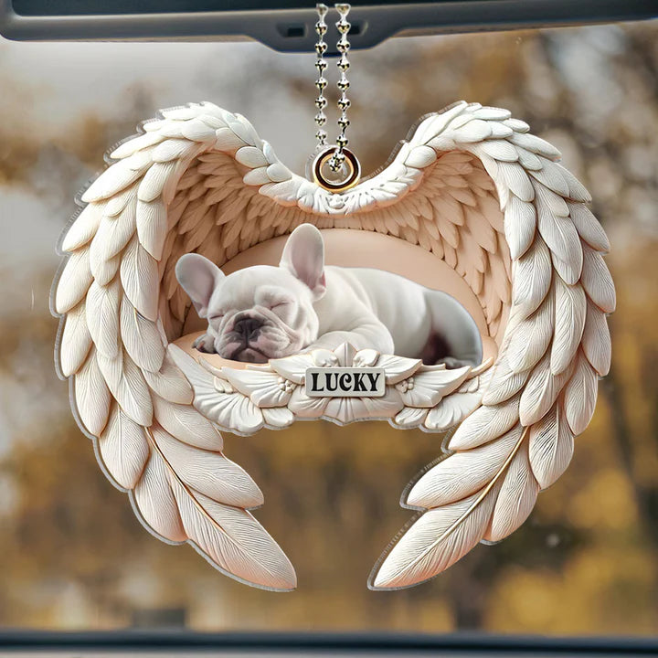 Angel Wings Pet Memorial - Personalized Custom Car Ornament