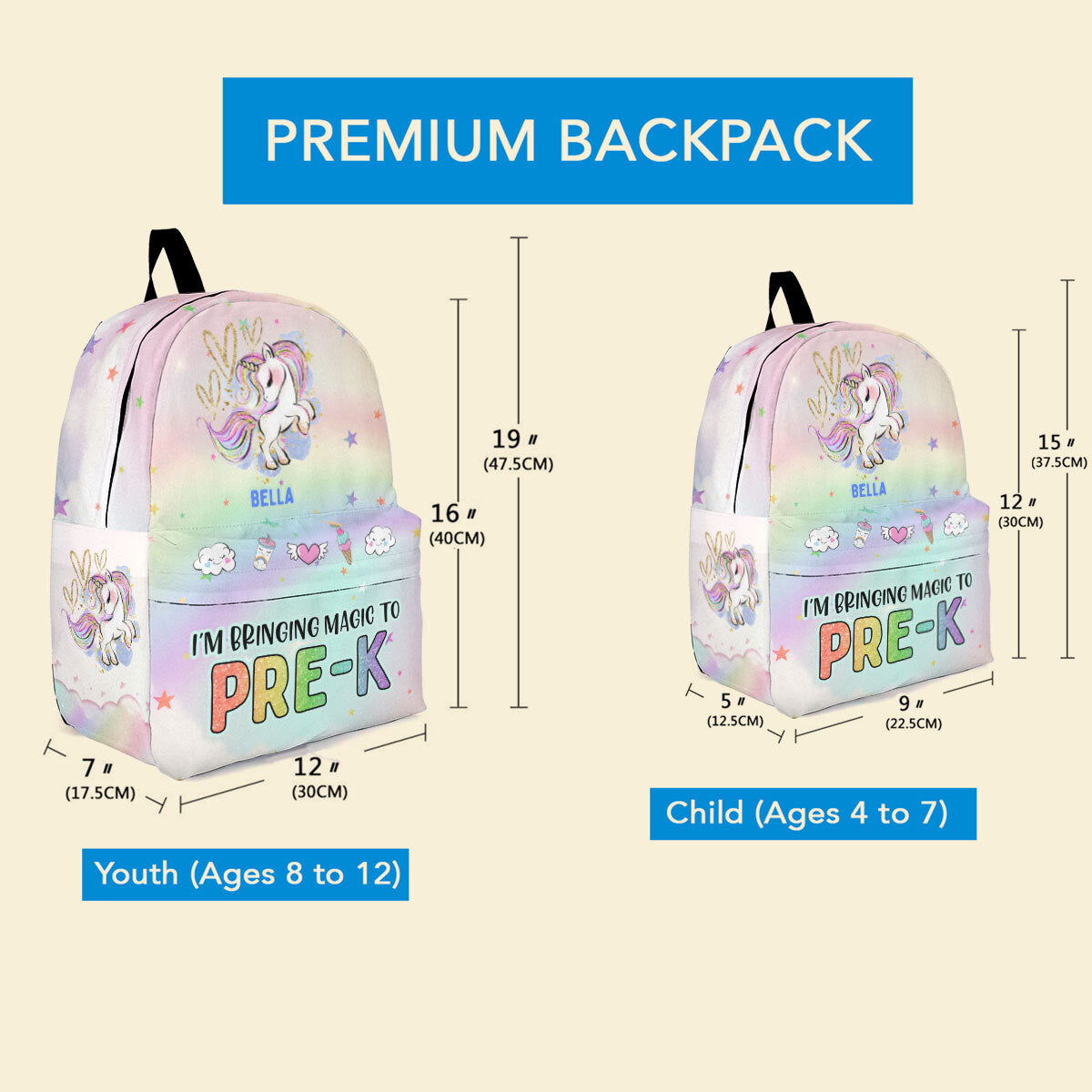 Personalized Bringing Magic To School - Custom Name Kid Backpack