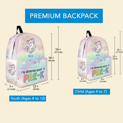 Personalized Bringing Magic To School - Custom Name Kid Backpack