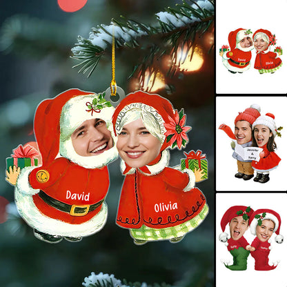 Custom Photo Acrylic Shape Ornament, Couple Christmas Gift