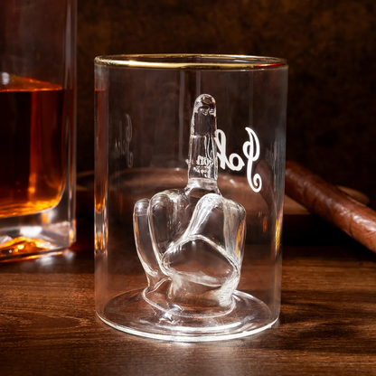 Cheers to Your Attitude - Personalised Funny Middle Finger Whiskey Glass