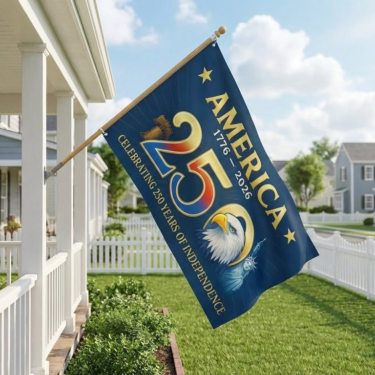 America 250th Anniversary Grommet Flag for Patriotic Decor
