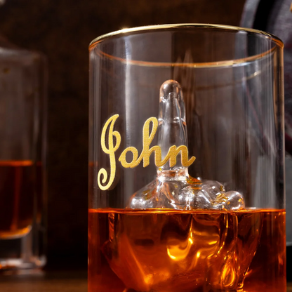 Cheers to Your Attitude - Personalised Funny Middle Finger Whiskey Glass