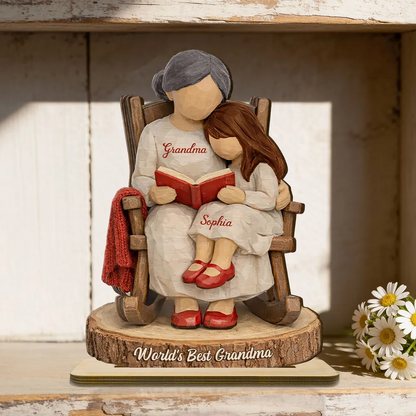 World's Best Grandma - Personalized 2-Layered Wooden Plaque - Heartfelt Gift For Mom, Grandma