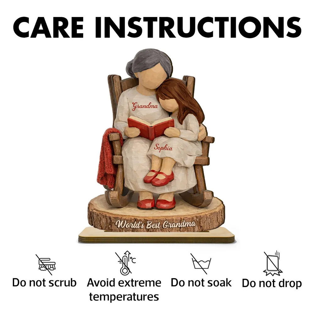 World's Best Grandma - Personalized 2-Layered Wooden Plaque - Heartfelt Gift For Mom, Grandma