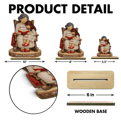 World's Best Grandma - Personalized 2-Layered Wooden Plaque - Heartfelt Gift For Mom, Grandma