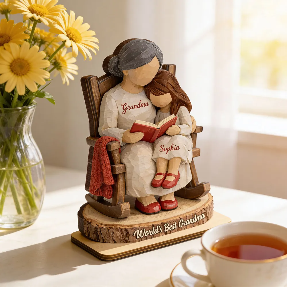 World's Best Grandma - Personalized 2-Layered Wooden Plaque - Heartfelt Gift For Mom, Grandma