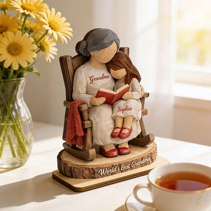 World's Best Grandma - Personalized 2-Layered Wooden Plaque - Heartfelt Gift For Mom, Grandma