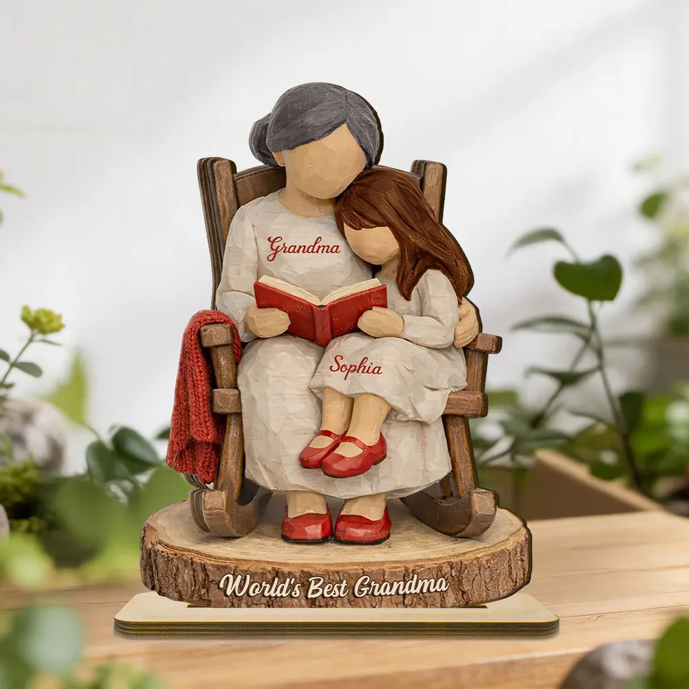 World's Best Grandma - Personalized 2-Layered Wooden Plaque - Heartfelt Gift For Mom, Grandma