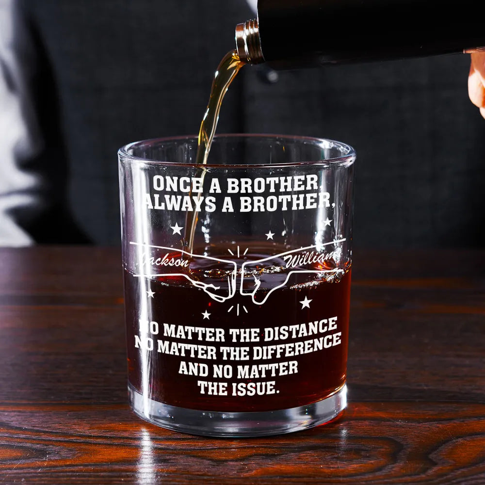 No Matter The Distance - Personalized Custom Whiskey Glass