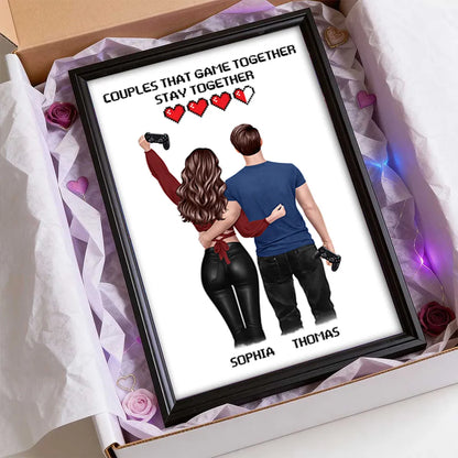 Couples That Game Together Stay Together - Personalized Poster - Custom Gaming Gift for him, for her